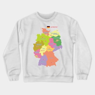 Administrative map of Germany Crewneck Sweatshirt